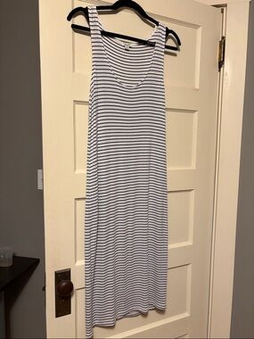Splendid White & Navy Striped Tank Top Dress